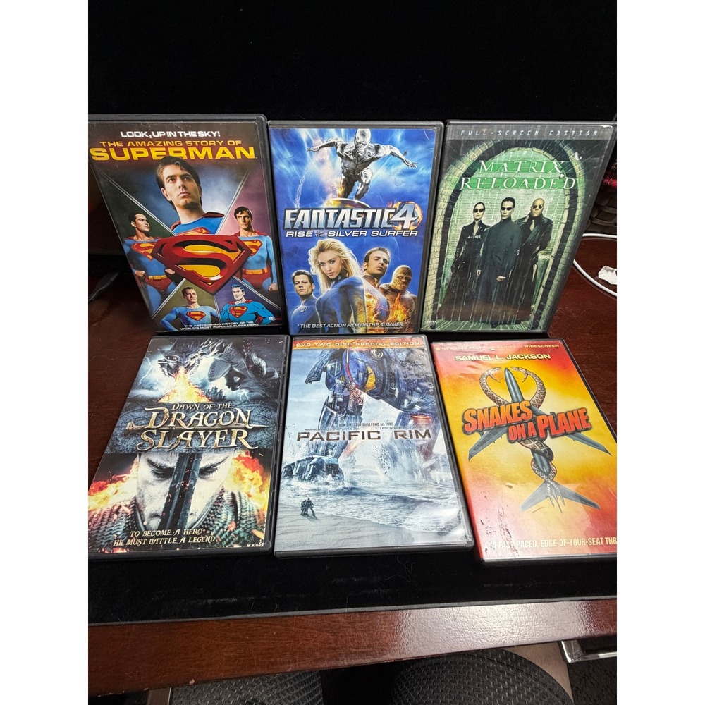 Action Sci-Fi DVD Lot Pacific Rim Matrix Reloaded Snakes on a Plane Fantastic 4